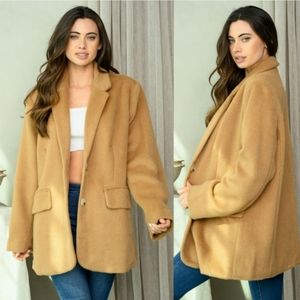Camel Oversized Blazer Jacket